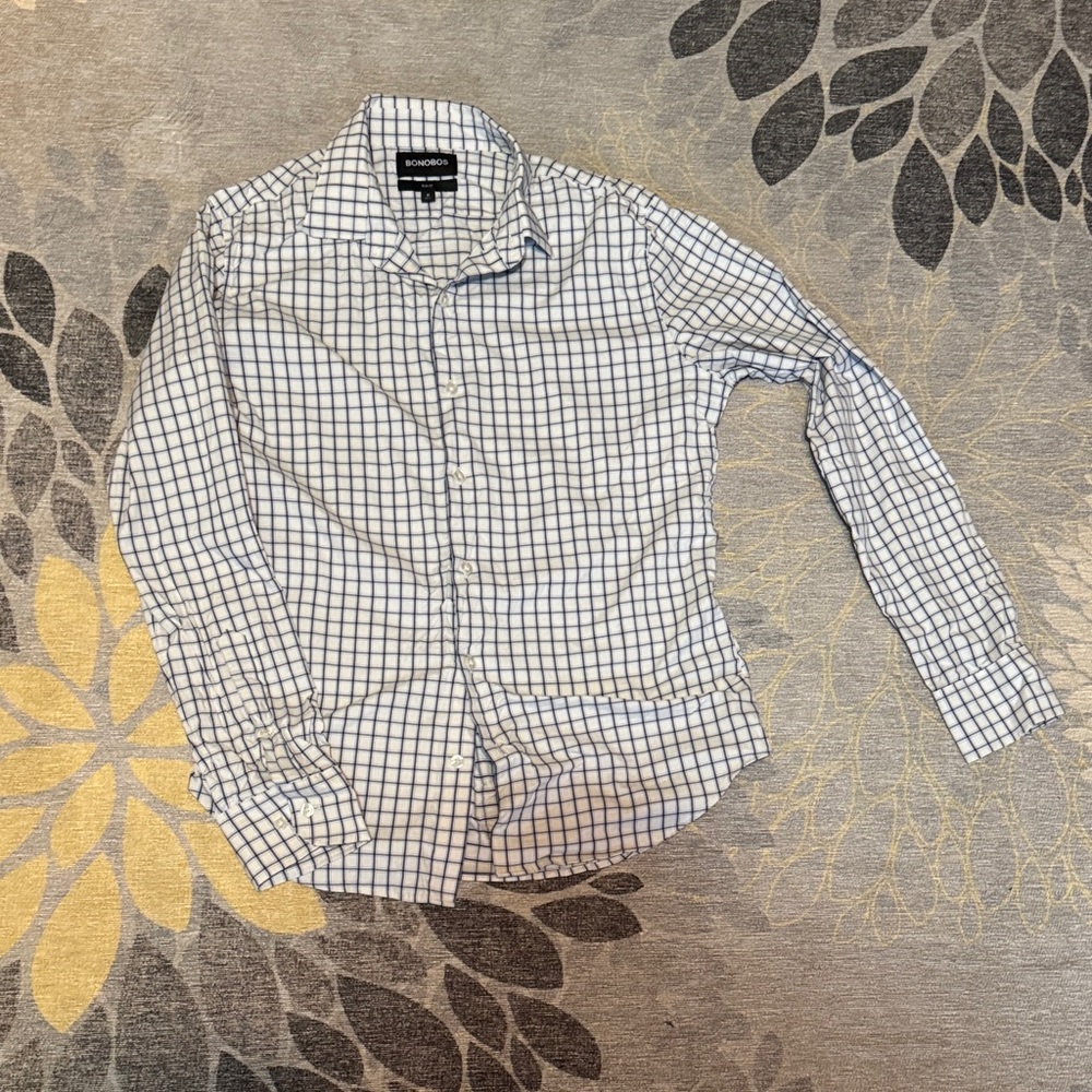 Bonobos Blue and White Sz M Slim Checkered Shirt